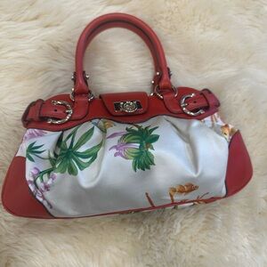 Salvatore Ferragamo Red and Cream Tropical Handbag
